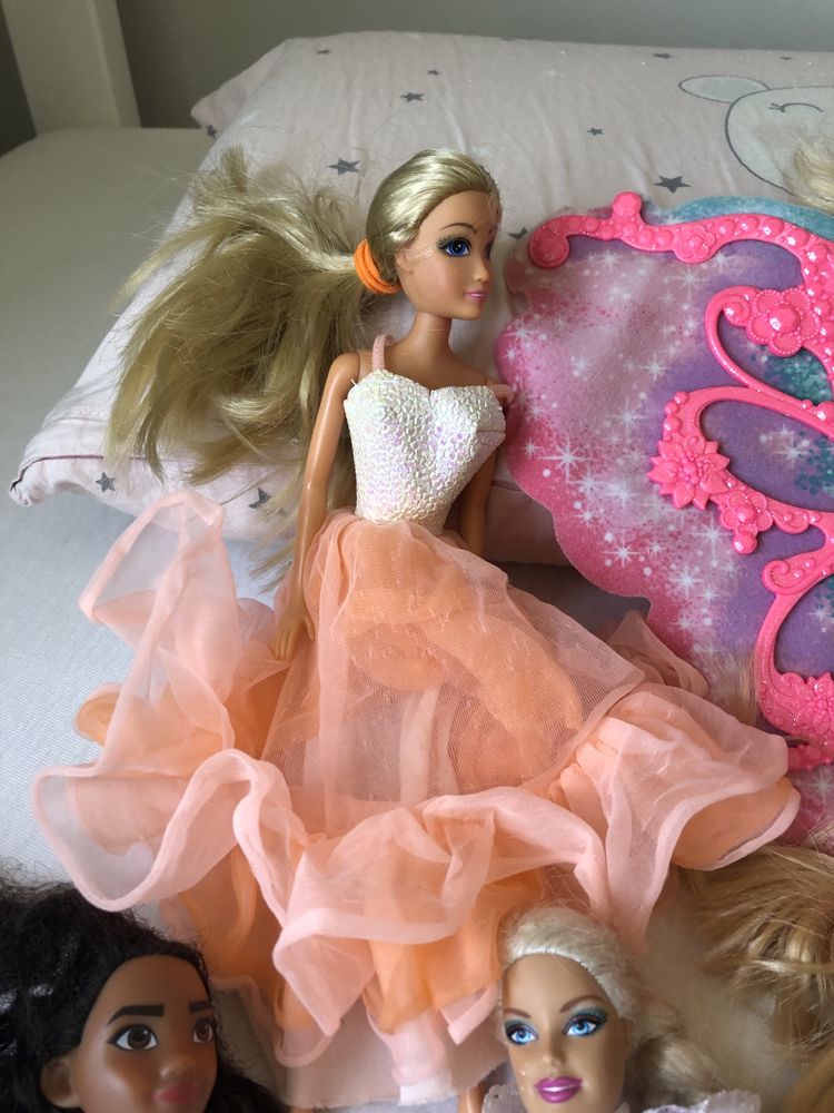 Lalki Barbie Mattel, Hasbro, Disney 15 szt. Całość, Pakiet