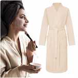 Szlafrok Wiązany Bawełniany Gofer Wafel Kimono Murat Xl Krem