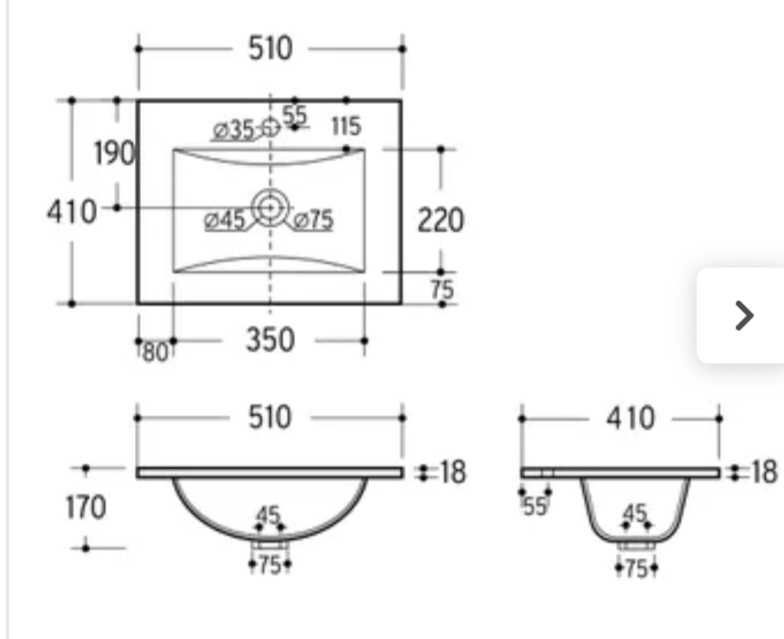 lavatorio de casa de banho Tuy 50x41