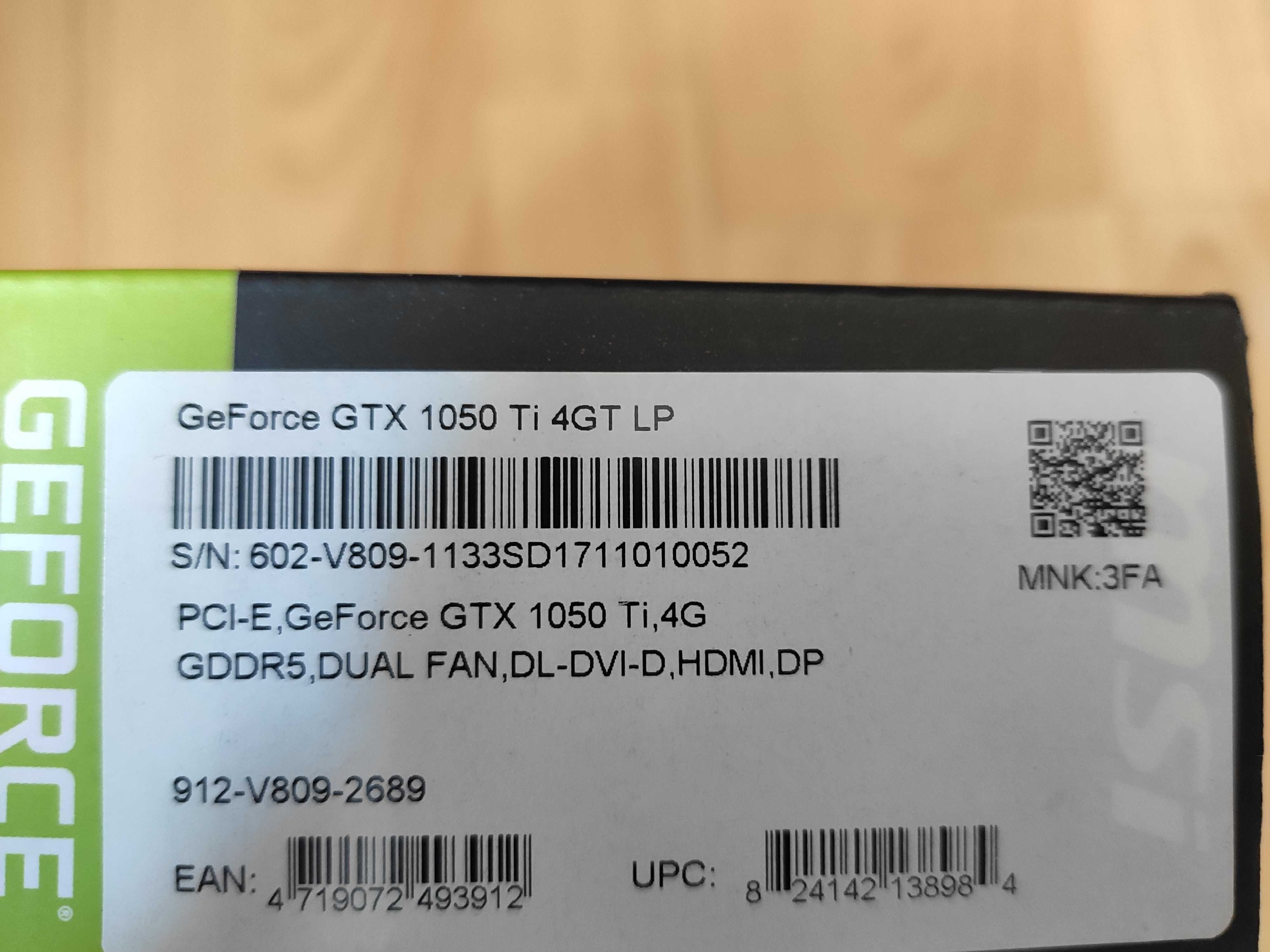 Karta graficzna MSI GeForce GTX 1050 Ti 4GB DDR5 Low profil