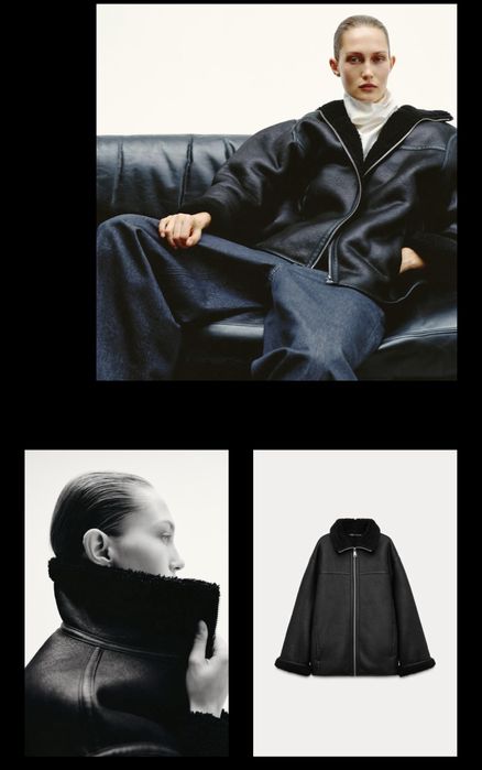 ZARA S M L дублянка весна демі куртка зима хутро