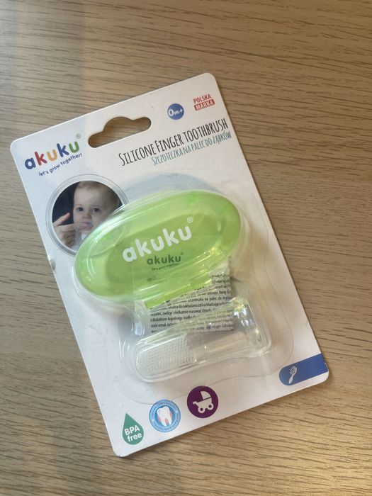 Szczoteczka silikonowa na palec Akuku z etui