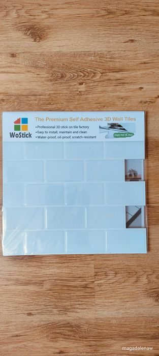 Panele ścienne 3D białe płytka PCV WoStick samoprzylepne