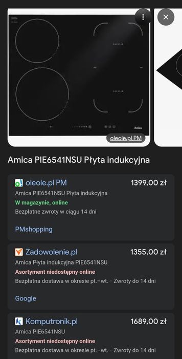 Amica PIE6541NSU Płyta indukcyjna