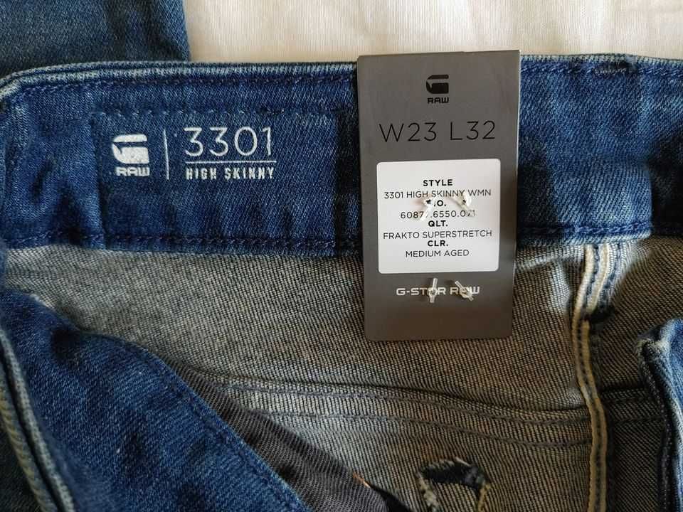 Calças de ganga G-STAR RAW 3301 High Skinny NOVAS! tamanho 23W 32L