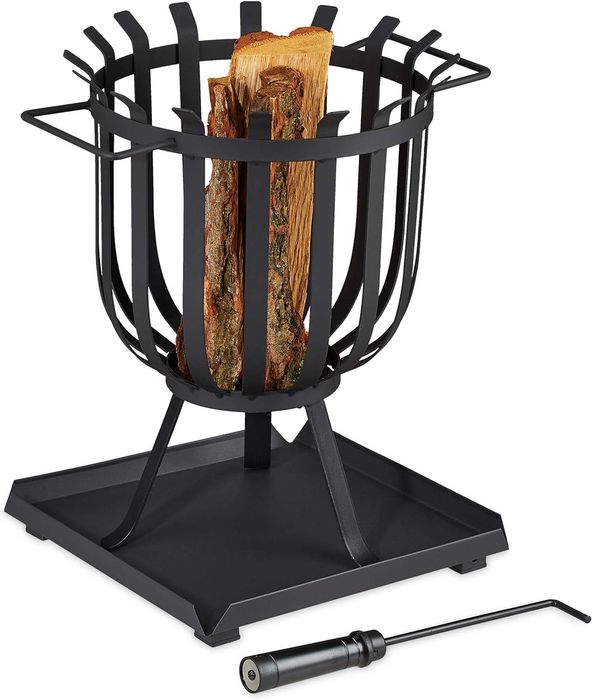 PALENISKO KOSZ PALENISKOWY Ogrzewacz z Popielnikiem, Rączką do Popiołu