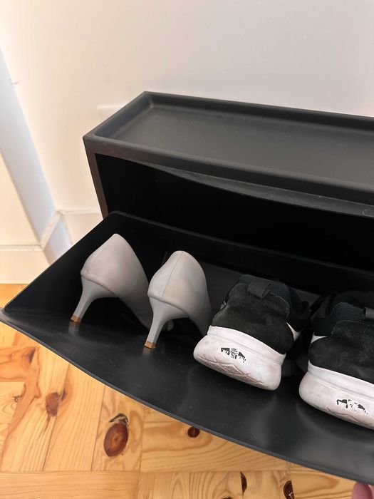 Shoe cabinet/storage, black, set of 2