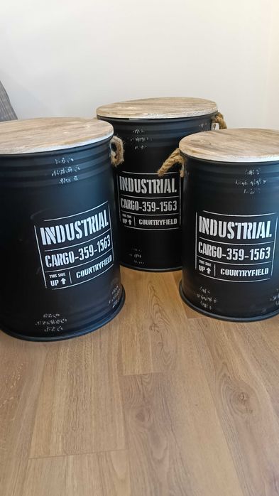 Conjunto de 3 bidões decorativos