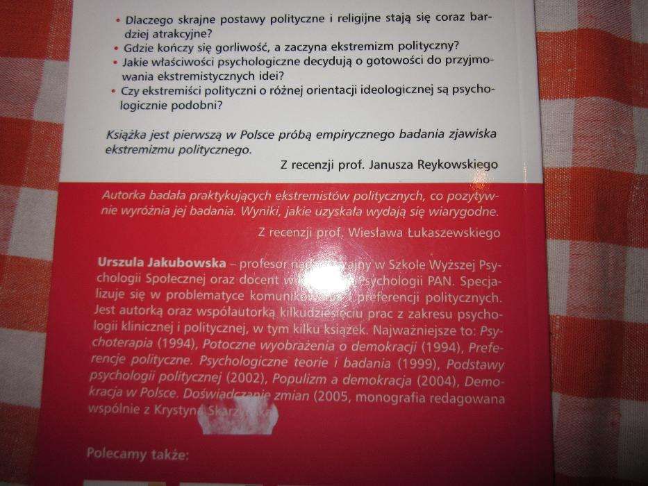 Urszula Jakubowska- Ekstremizm polityczny- studium psychologiczne