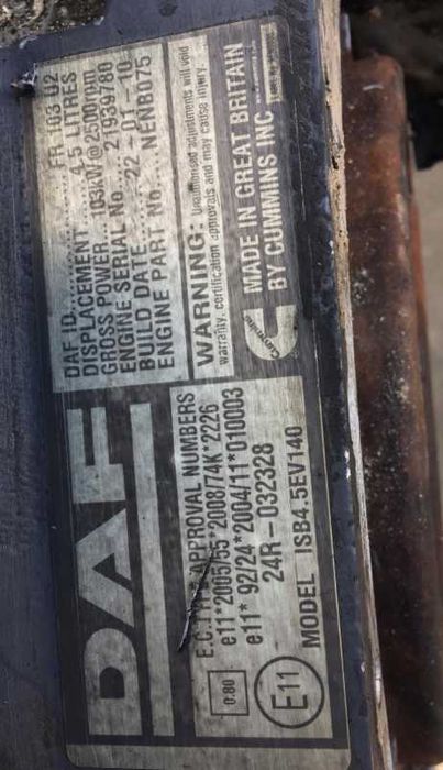 SILNIK 4.5 L 06-13 rok DAF LF45 LF55 Kompletny 169 PS EURO 4 GWARANCJA