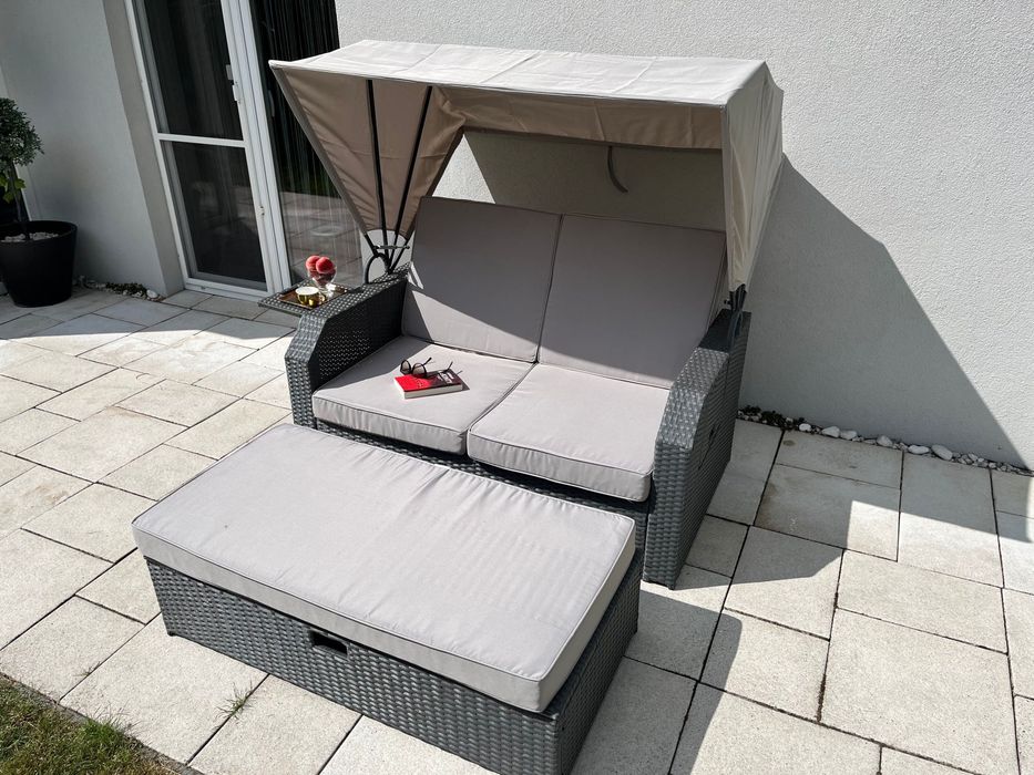 leżak leżanka CAPRI sofa pufa technorattan łóżko 2 kolory