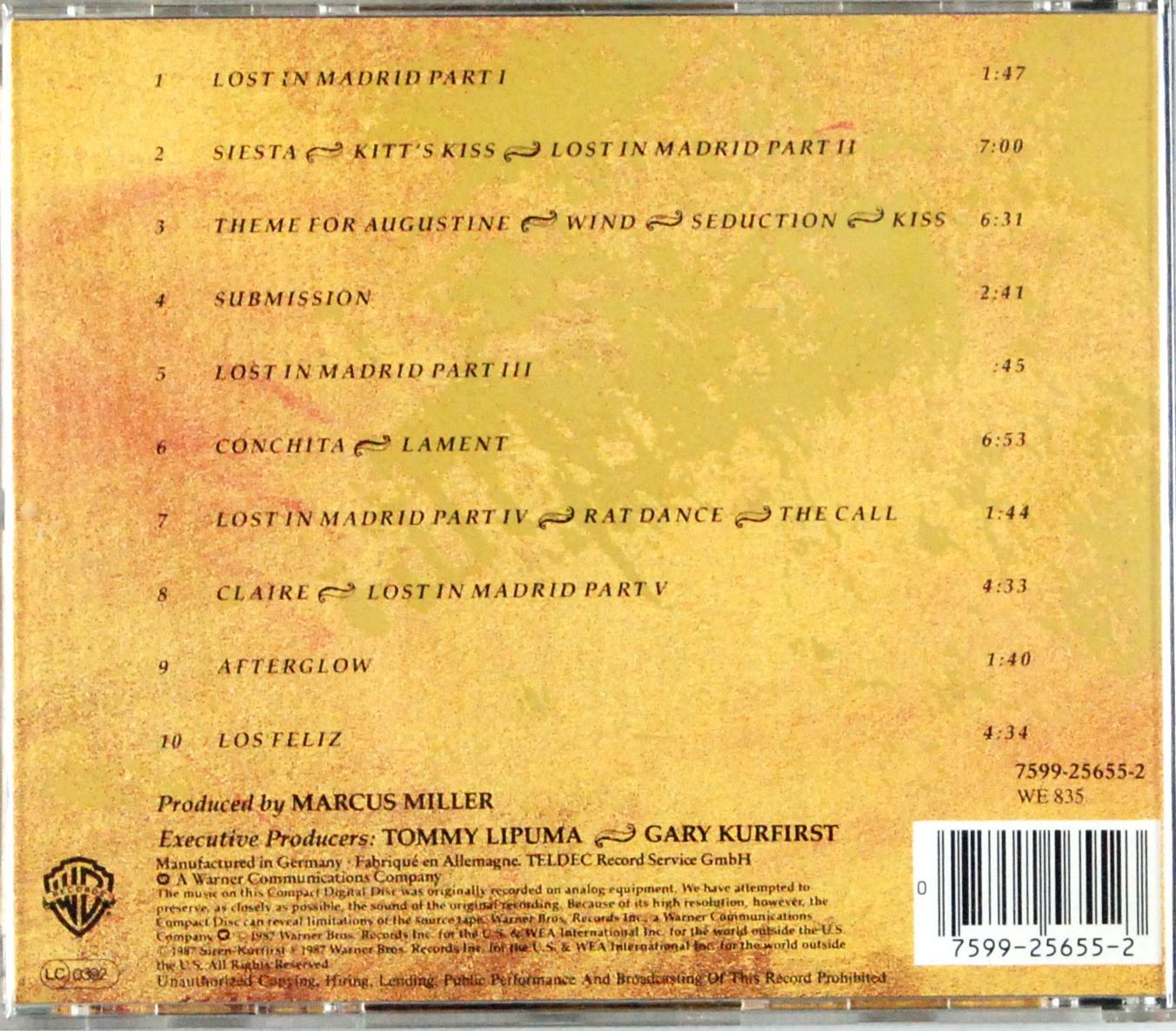 (CD) Miles Davis / Marcus Miller - Music From Siesta BDB