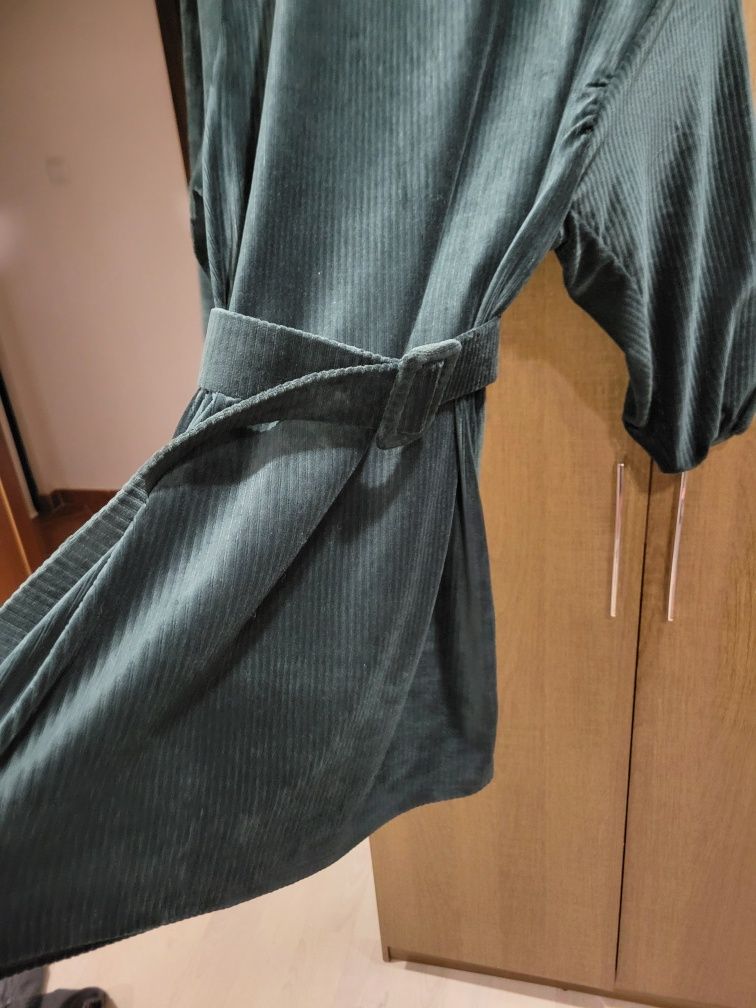 Vestido verde de bombazine
