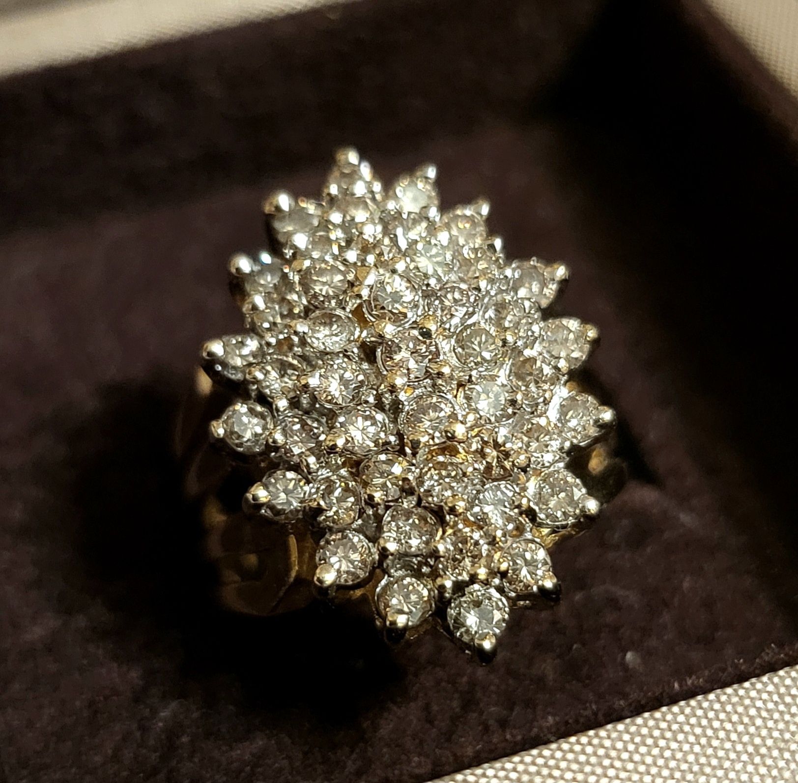 Aż 2.25 carat Cudowny Pierścionek brylanty Szampańskie Diamenty Złoto
