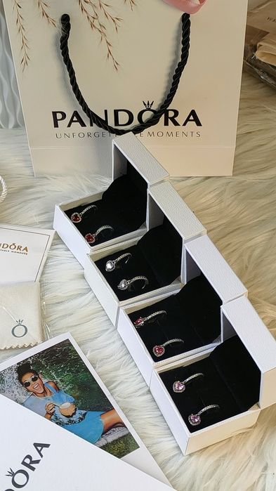 Срібні сережки Pandora  серце. Сережки Пандора