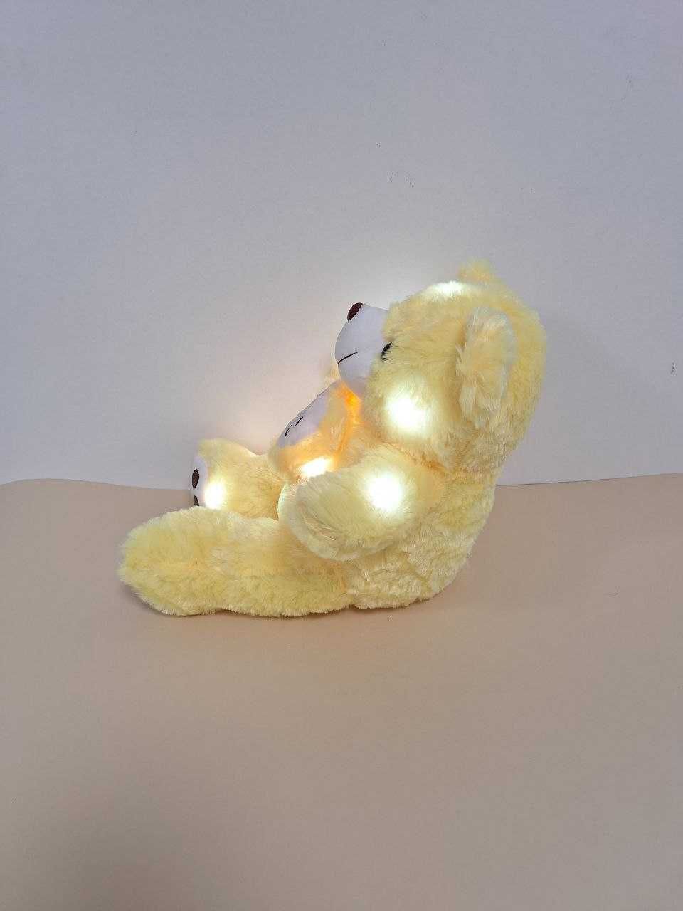 Светящийся Мишка с LED подсветкой + объёмным сердцем 60см РОЗОВЫЙ