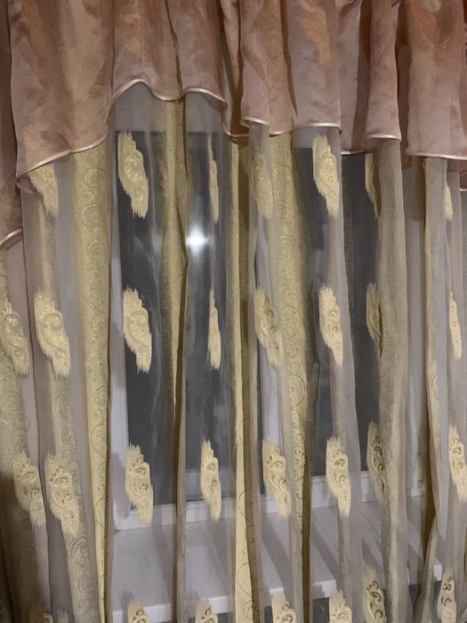 Тюль с ламбрекеном на окно в спальню в зал занавеска