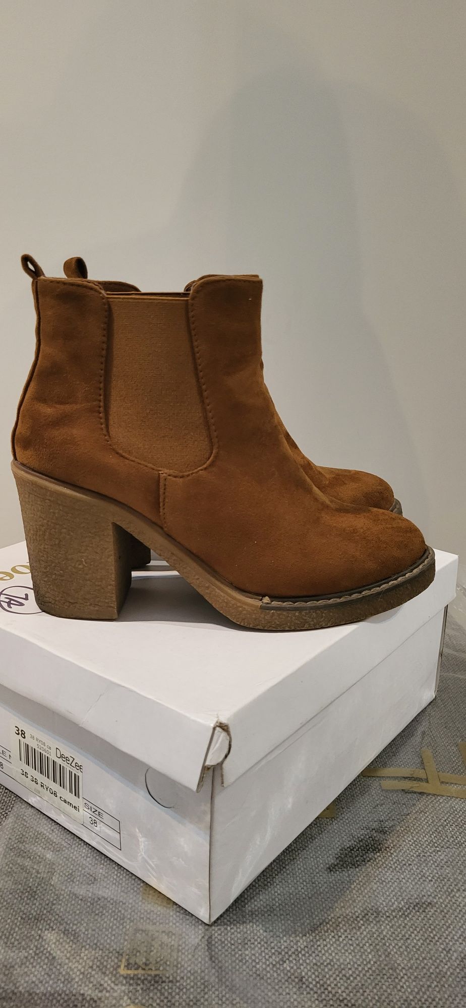 Botki camel rozmiar 38