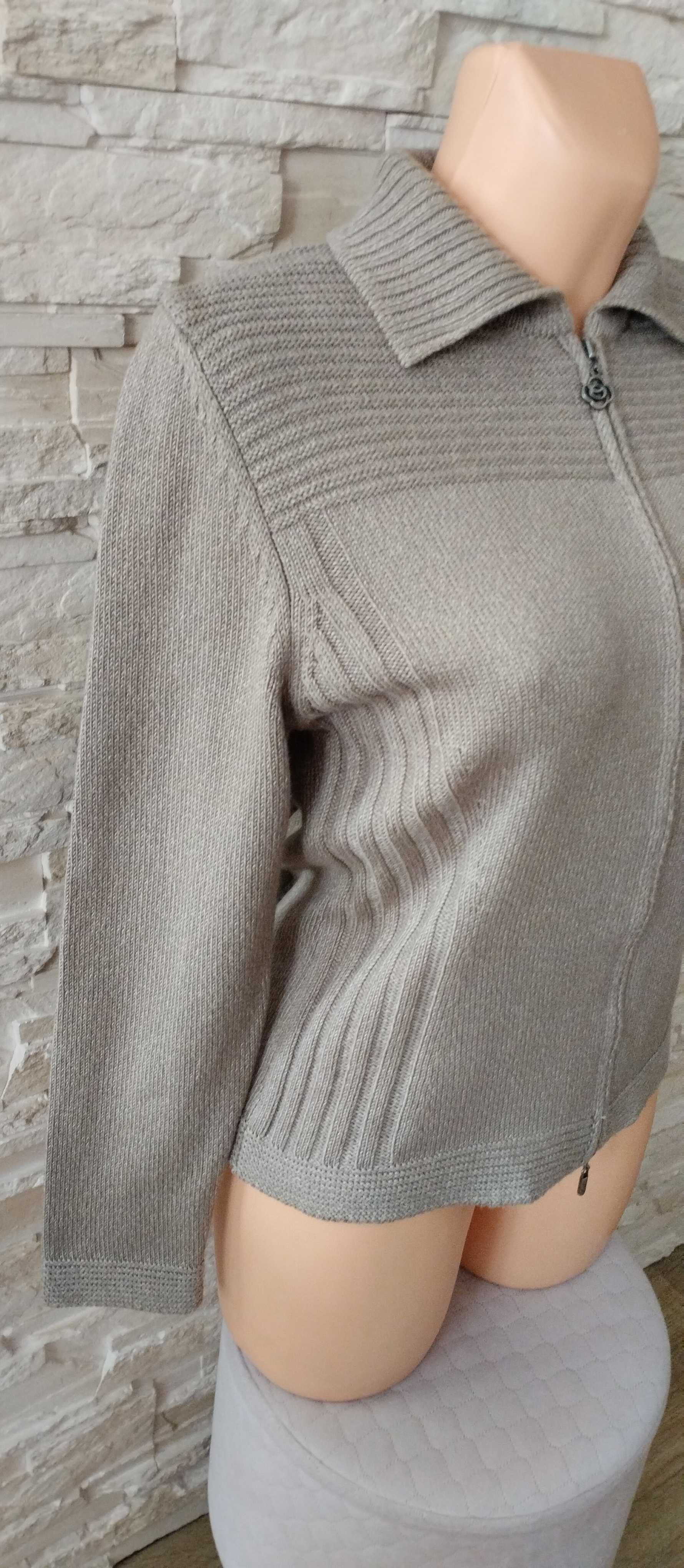 Sweter rozpinany kardigan damski na zamek beżowy M/38 Olsen