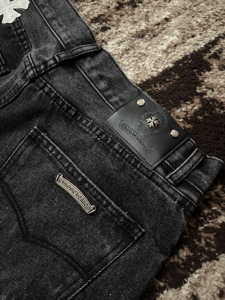 Джинсові шорти Chrome Hearts Шорти Хром Хартс / ykk sk8 drill drip