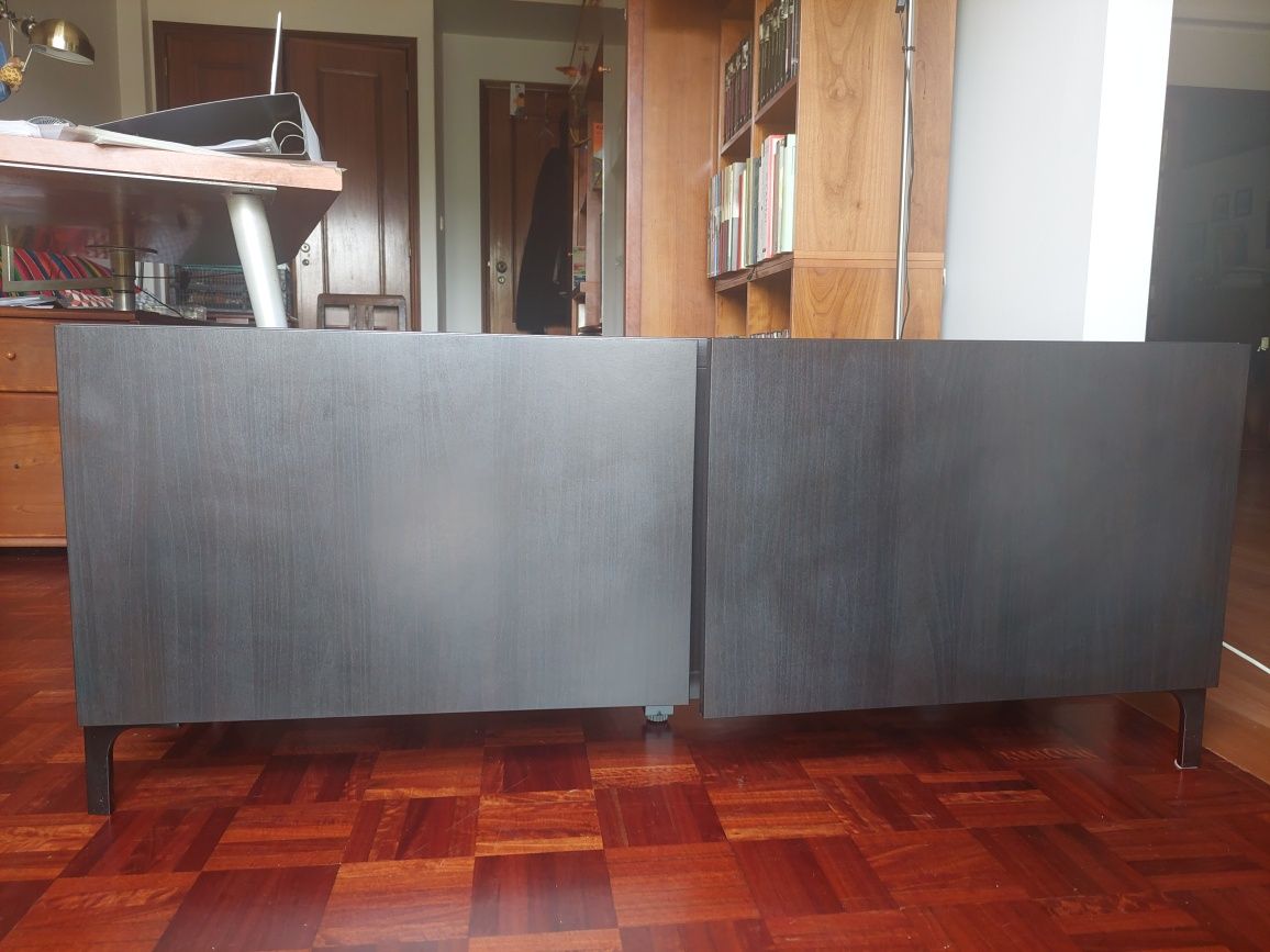 Móvel TV IKEA Besta c/ portas preto