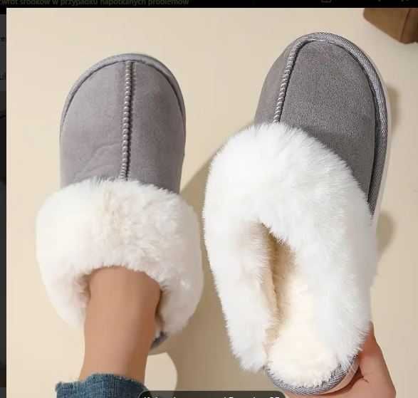 Cieple, przytulne ,pluszowe kapcie R 39 DLG 25,5 CM