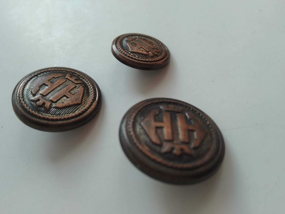 3 металевих ґудзики різних розмірів  20 мм и 15 мм комплект пуговиц
