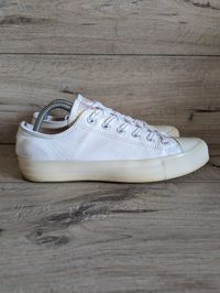 Кожаные белые кеды кроссовки б/у Converse 40 р 26.5 см унисекс