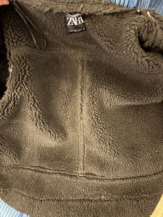 Kurtka czarna biker kożuch kożuszek 38 M Zara motocyklowa