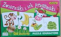 Adamigo Zwierzaki i ich przysmaki - 24 puzzle (12 obrazków) edukacyjne