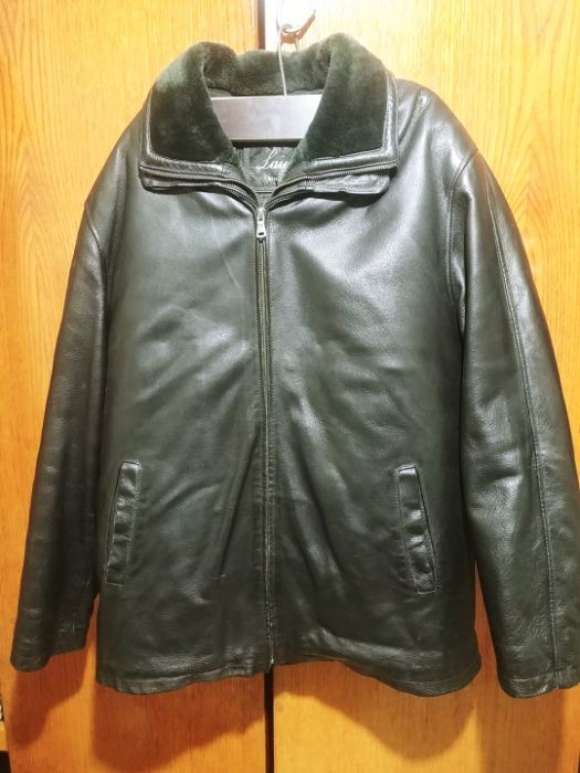 Зимова кожана чоловіча куртка (Б/У) - 50розмір