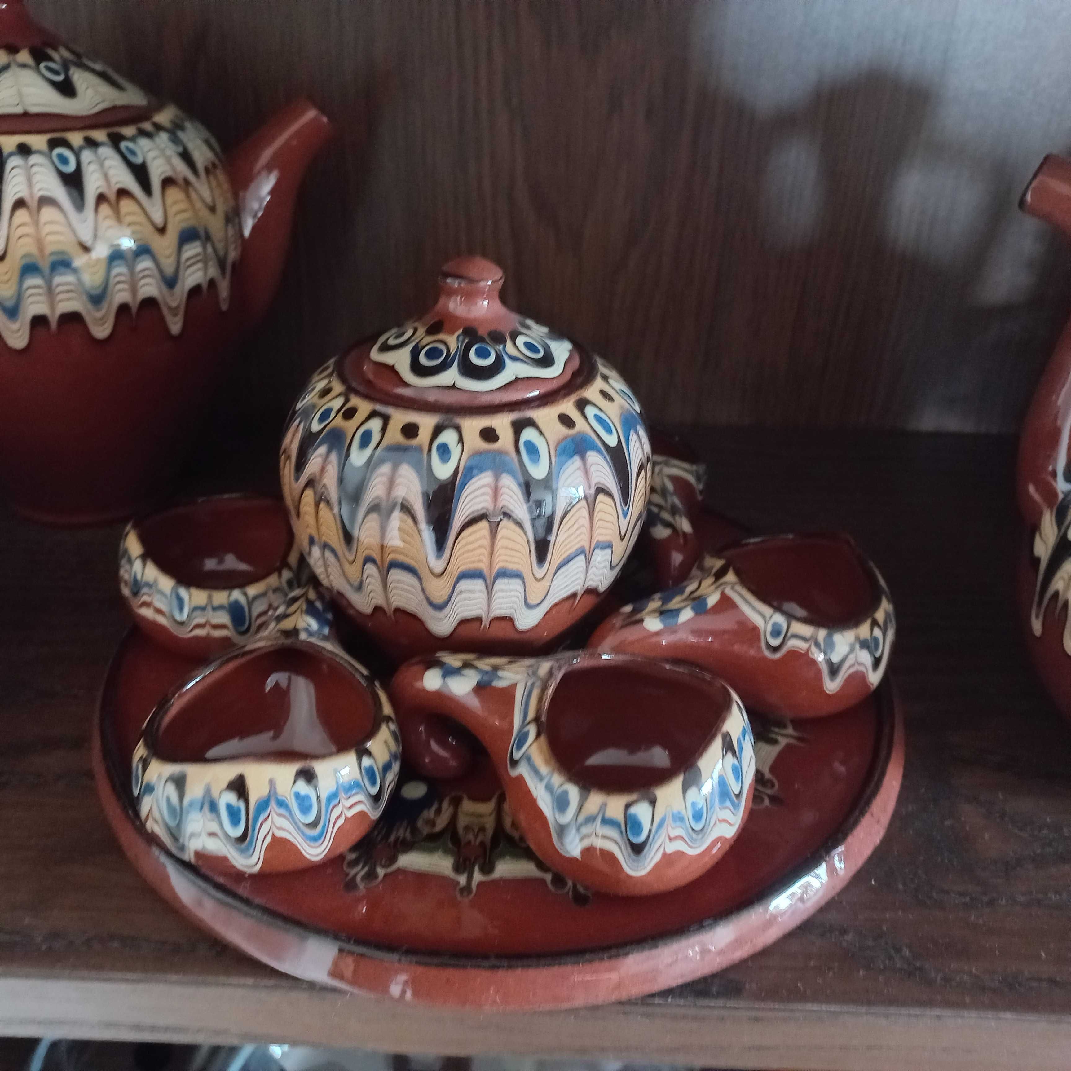 Bułgarska ceramika pawie oczko Duży zestaw