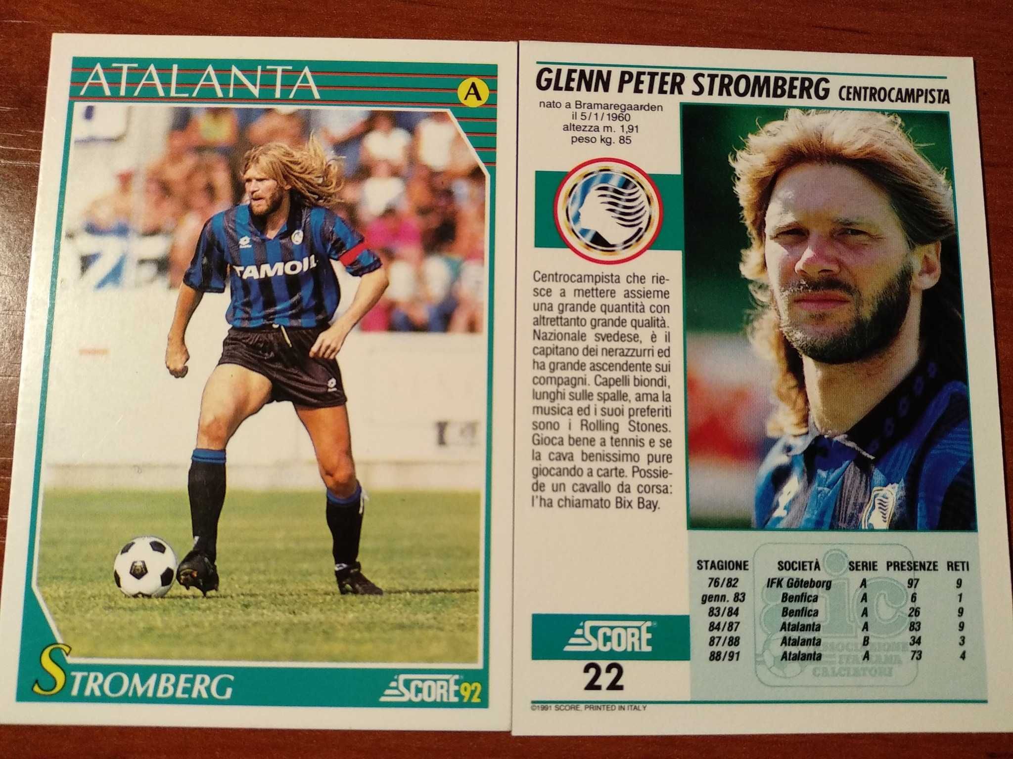 Score 92 Cartas Futebol 1991/1992 Italia Serie A Soccer Trading Cards