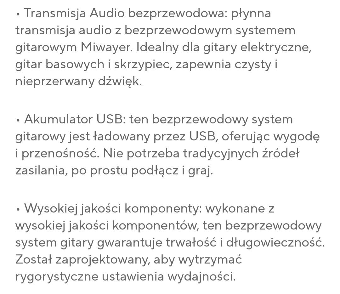 Bezprzewodowy transmiter gitarowy