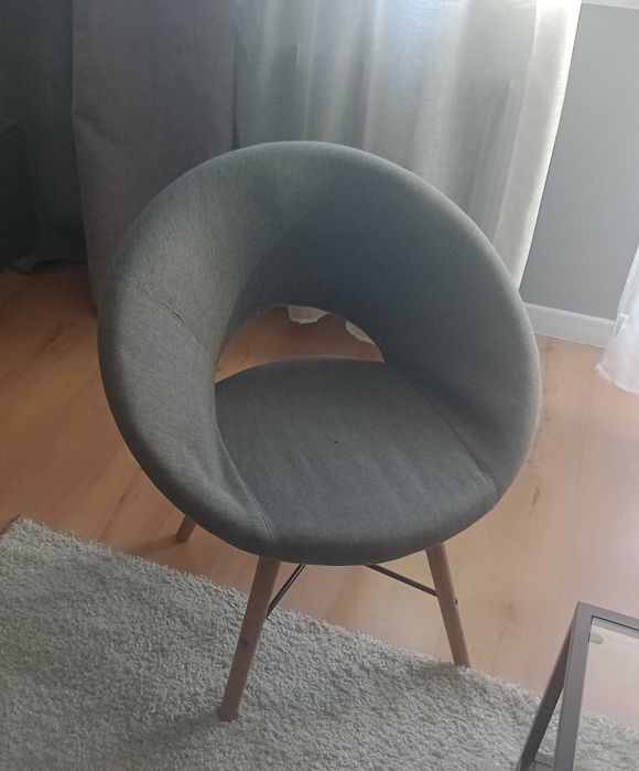 Krzesło fotel szary okrągły jysk