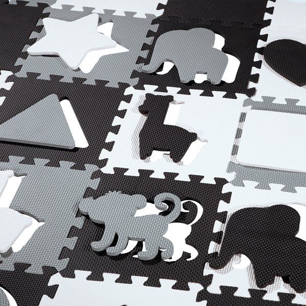 md03 mata dziecięca puzzle kojec gray 36 elementów 140x140cm nils fun