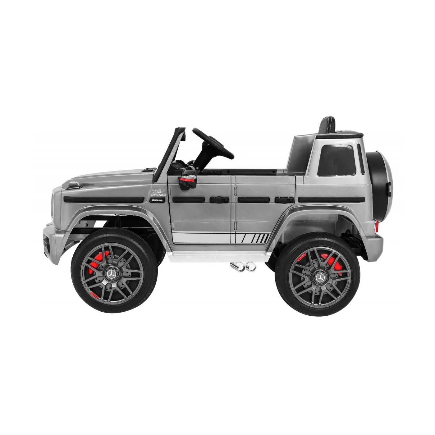 Mercedes AMG G63 dla dzieci Lakier Srebrny + Pilot + MP3 LED