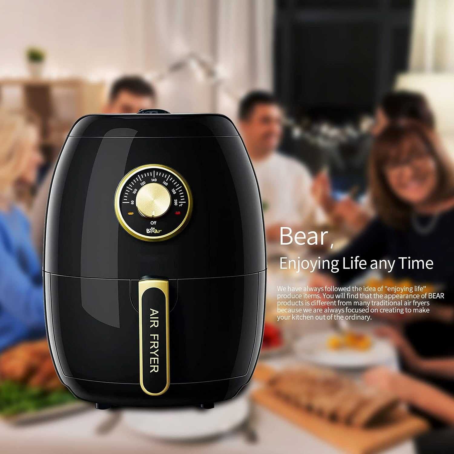 Airfryer Bear 1350W Bezolejowa frytkownica XL 3,0 l bez BPA bez PFOA