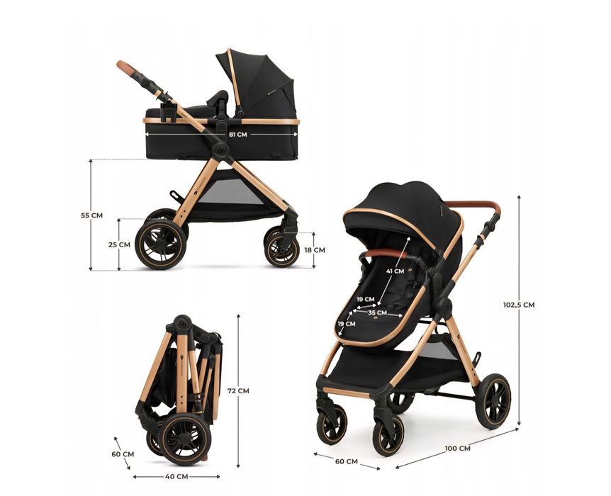Wózek dziecięcy wielofunkcyjny 2w1 Kinderkraft ESME
