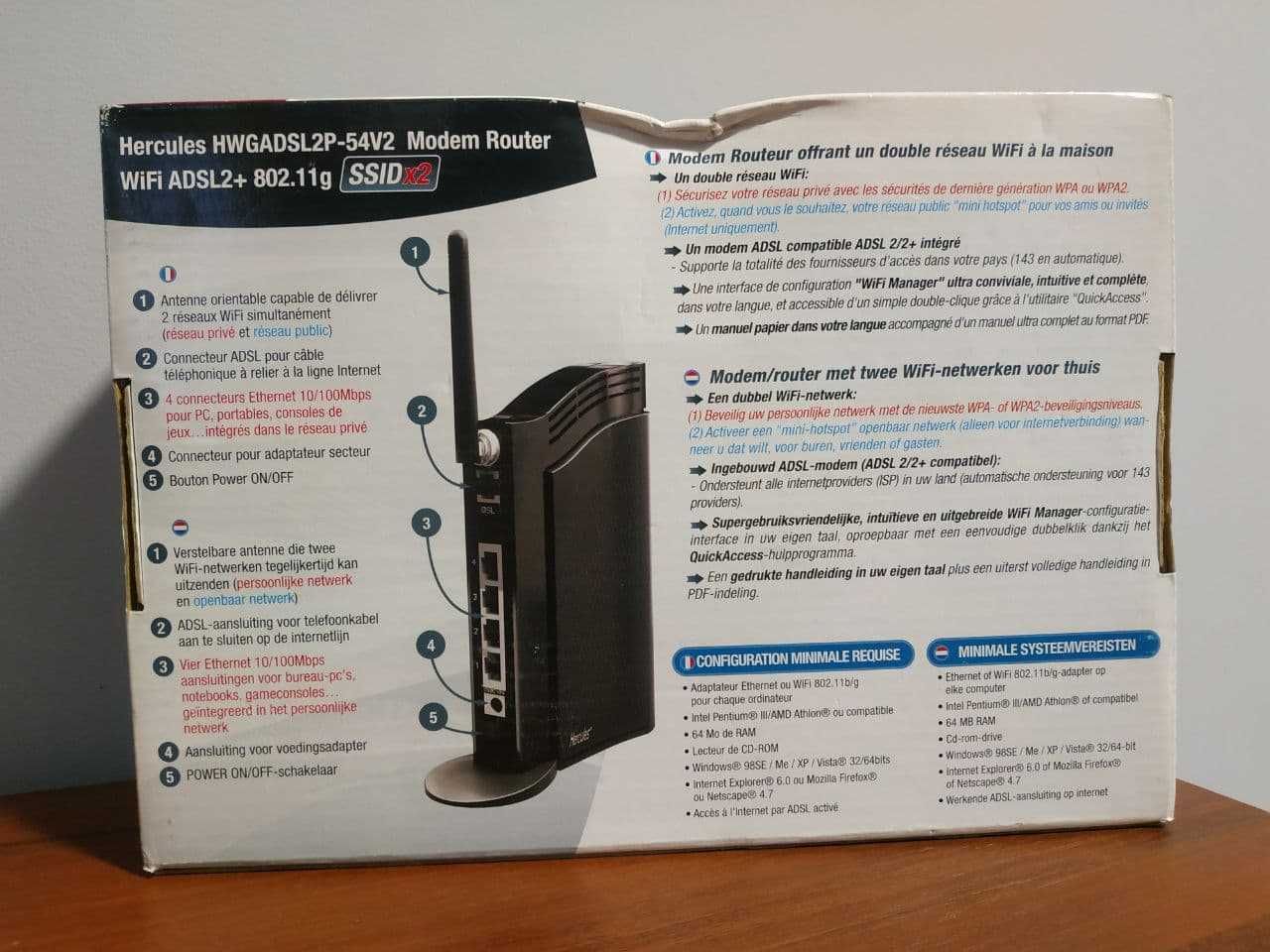 Роутер Hercules Wireless Modern Router ADSL 2+ 802.11G