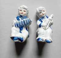 Dwie porcelanowe figurki - Muzykanci. Niemcy, druga połowa XX w.