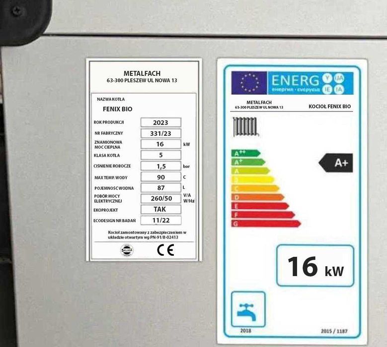 Kotły Piec Zasypowy PRODUCENT - 16kW na Drewno Węgiel do 160m2"
User