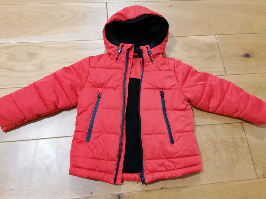 Primark pomarańczowa ocieplana kurtka z kapturem 98cm 2-3 lata