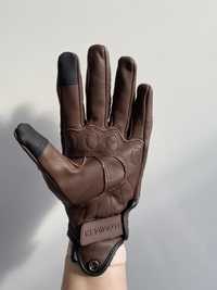 Rękawice rękawiczki skórzane brązowe kemimoto kemi moto M