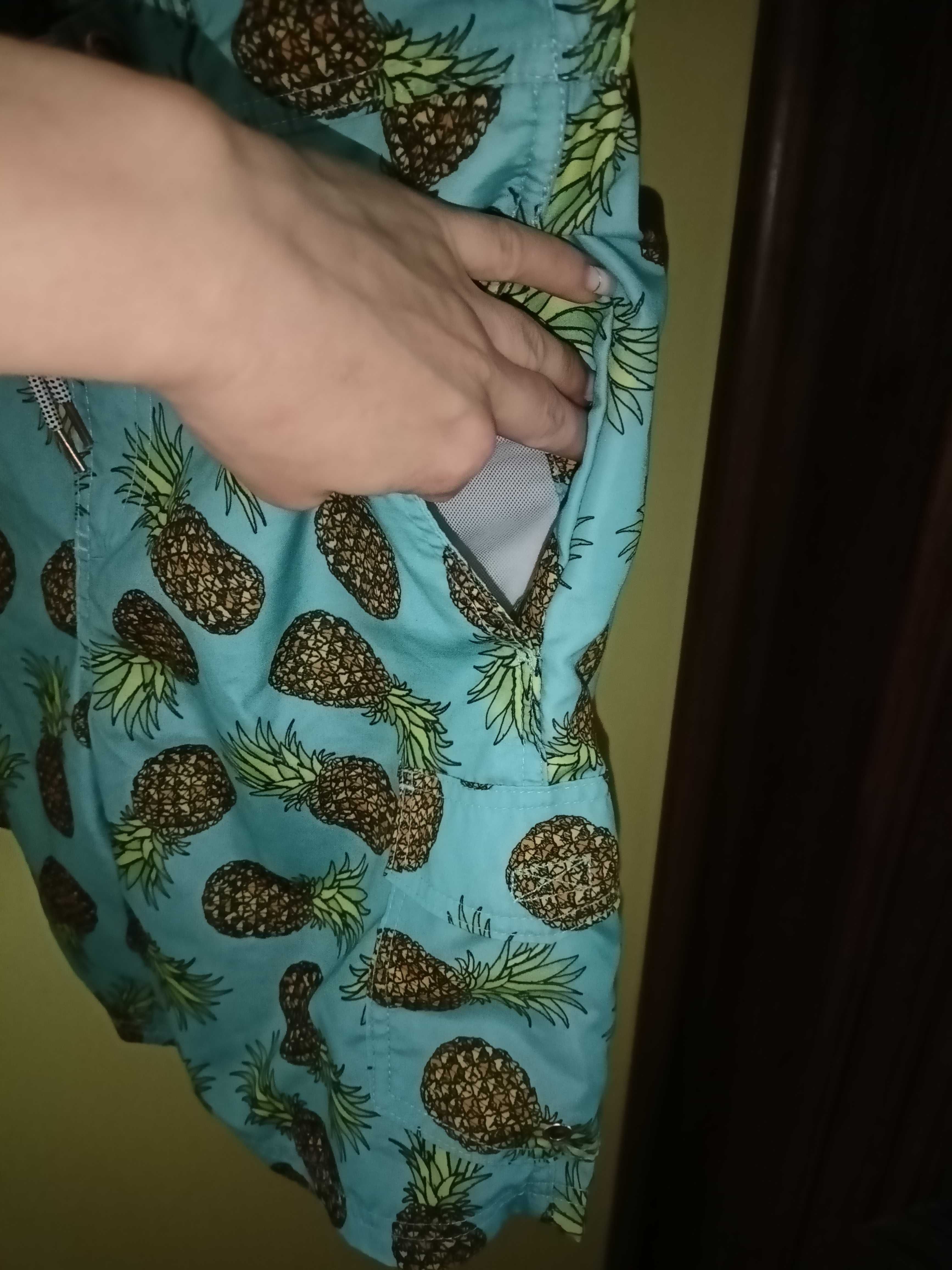 Kąpielówki męskie szorty spodenki mini ananasy S