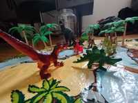 Zestaw dinozaury wyspa drzewa plus inne figurki