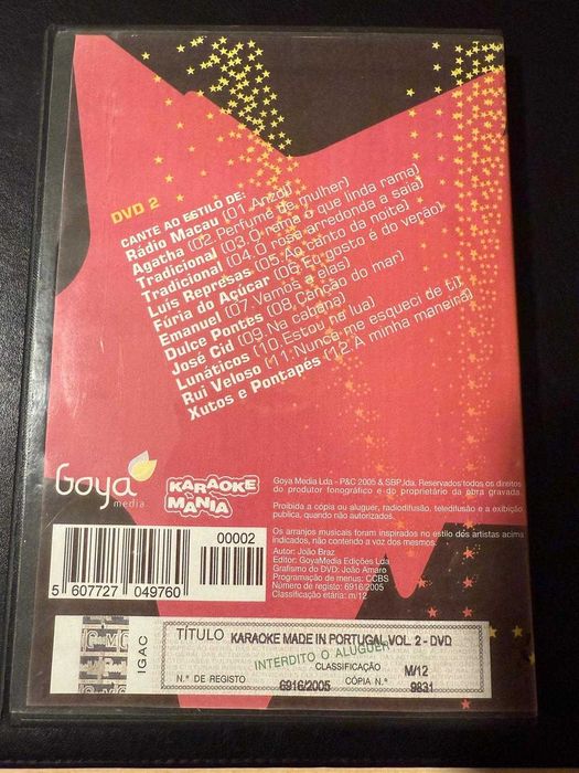 Dvd Karaoke 02 Made in Portugal