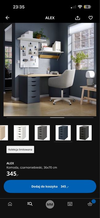 Szafka, komoda IKEA Alex, granatowa