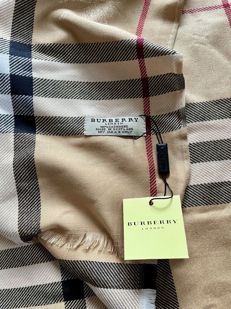 Kaszmirowa chusta Burberry 180x70 cm w kratę