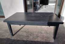 Stół z litego drewna czarny 140x80 55h cm